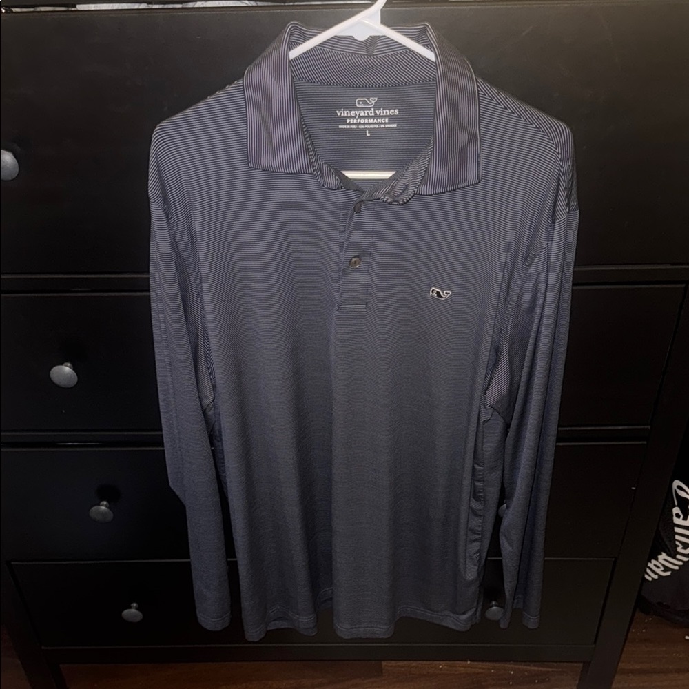 Vineyard Vines Navy Blue Long Sleeve Polo